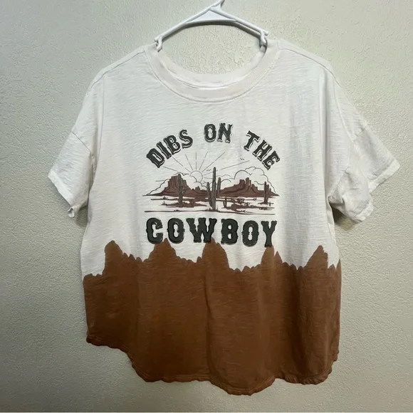 🌲3/$25 Shyanne Short Sleeve Dibs on the Cowboy Western Tee - Picture 1 of 6